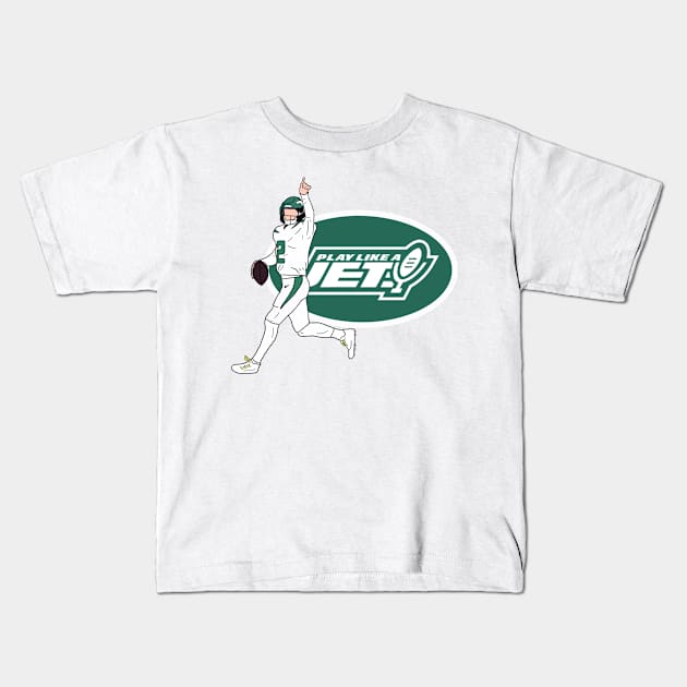 New York Jets: Zach Says Go Long! T-Shirt Kids T-Shirt by Play Like A Jet